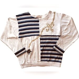 Potomac Sport long sleeve nautical boat shirt top sweater in a petite size (P)‎
